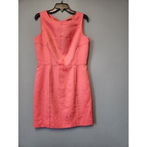 NWOT Tahari Arthur S Levine Coral Sheath Dress Pink Floral Jacquard 10P